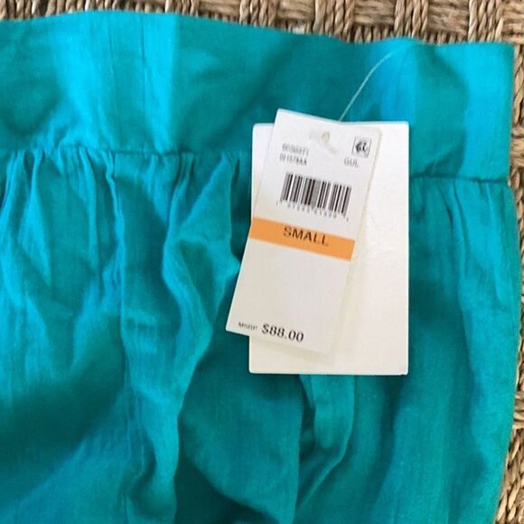 Becca Women's Gauzy Smocked Waist Pants, Swim coverup, Turquoise , Small, NWT - Picture 9 of 13
